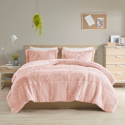 Stylish Fluffy Texture Comforter Set, All Season Home Textile fits Modern Bedroom Decor, Valentine's Day Gifts