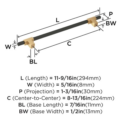 Champagne Bronze and Matte Black Modern Bar Pull