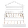 Full Size House Bed with Twin Size Trundle and Shelf for Bedroom - 3 of 4