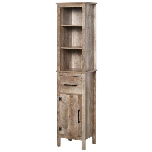 Free Standing Linen Tower, Bathroom Storage Cabinet, Bookcase with 3 Open Shelves