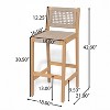 Christopher Knight Home Murley Outdoor Acacia Wood and Woven Rope Bar Stools (Set of 2) - 3 of 4