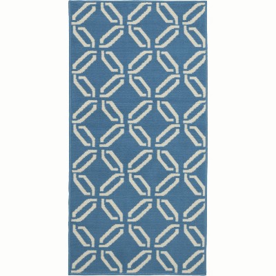 Jubilant JUB17 Blue Area Rug Eclectic Retro Trellis By Nourison