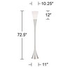 Possini Euro Design Piazza Modern Torchiere Floor Lamp with Riser 76 3/4" Tall Brushed Nickel Metal Frosted White Glass Shade for Living Room Bedroom - 4 of 4