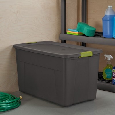 Sterilite 35 Gallon Blue Stackable Storage Tote Box with Latching Lid