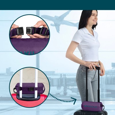 Purple Microfiber Packable Travel Blanket with Carry Bag