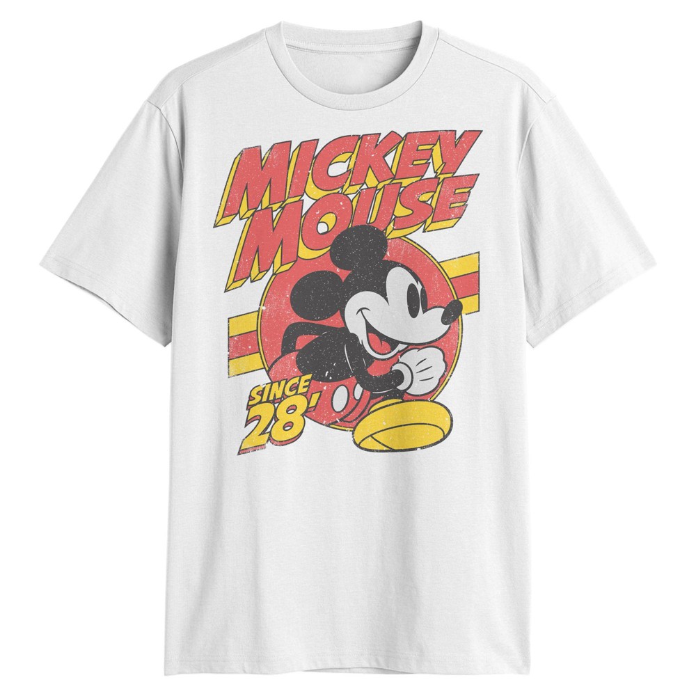 Men's Mickey Mouse Short Sleeve Graphic T-Shirt - White XL