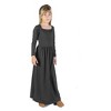 24seven Comfort Apparel Girls Long Sleeve Pleated Maxi Dress Solid Color - 2 of 4
