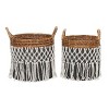 2pk Banana Leaf Storage Baskets Black - Olivia & May: Decorative Wicker Basket for Blankets, Tabletop Storage - image 3 of 4