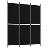 vidaXL 3-Panel Room Divider in Black, Portable and Foldable, 59.1"x70.9" Size, Created from Durable Polyester Fabric and Iron, Versatile Usage - 2 of 4