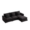 NicBex Couches for Living Room Modular Sectional Sofa Set Comfort Upholstered L-Shaped Sleeper Sofa Couch with Ottoman, 3 Cushions Pillows, Black - 2 of 4