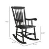 Aghana Digitals Black Wooden Porch Rocker Chair with High Back & Armrests, 350 lbs Capacity for - 2 of 4