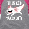 Girls' - Instant Message - This Kid Yaksalotl Shirt Tail Raglan Graphic T-shirt - 2 of 4