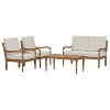 Christopher Knight Home Pendry 4 Piece Outdoor Acacia Wood Chat Set with Water Resistant Cushions - 4 of 4