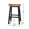 2 pcs Wood 29 Inch Saddle BarStool Entertaining with Metal Frame-Christopher Knight Home - 3 of 4
