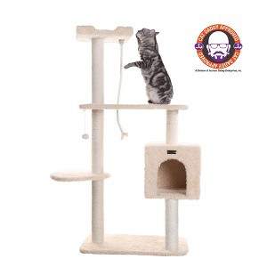 Armarkat Faux Fur Covered Real Wood Cat Scratch Furniture 57" Beige A5708 - 1 of 4