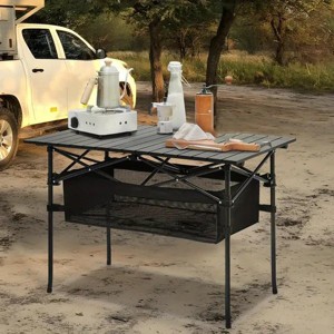 Racxily Folding Camping Table, Roll-up Ultra Compact Outdoor Portable Fold Up Lightweight beach Table, with Large Storage and Carry Bag - 1 of 4