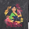 Juniors Womens Mulan Colorful Poster Mineral Wash Crop T-Shirt - 2 of 4