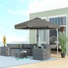 Sapphtopaz 9Ft Patio Umbrella Market Umbrella with Crank and Push Button Tilt 8 Sturdy Ribs and Tassles for Garden, Pool, Deck, Backyard - 2 of 4
