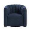 Sapphtopaz 2pc Modern Accent Chair Boucle Fabric Upholstery Lounge Chair, Swivel Chair with Ottoman, Solid Wood Living Room Chair Comfy Chair - 3 of 4
