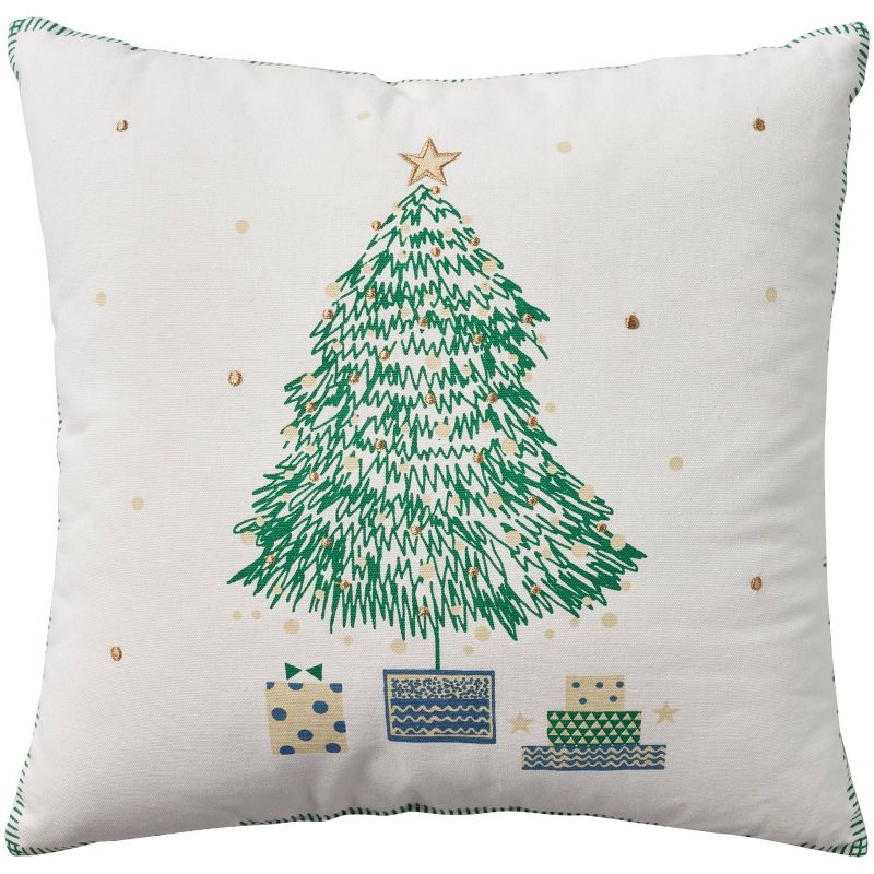 18&#34;x18&#34; Holiday Christmas Tree Indoor Square Throw Pillow - Mina Victory, 1 of 9