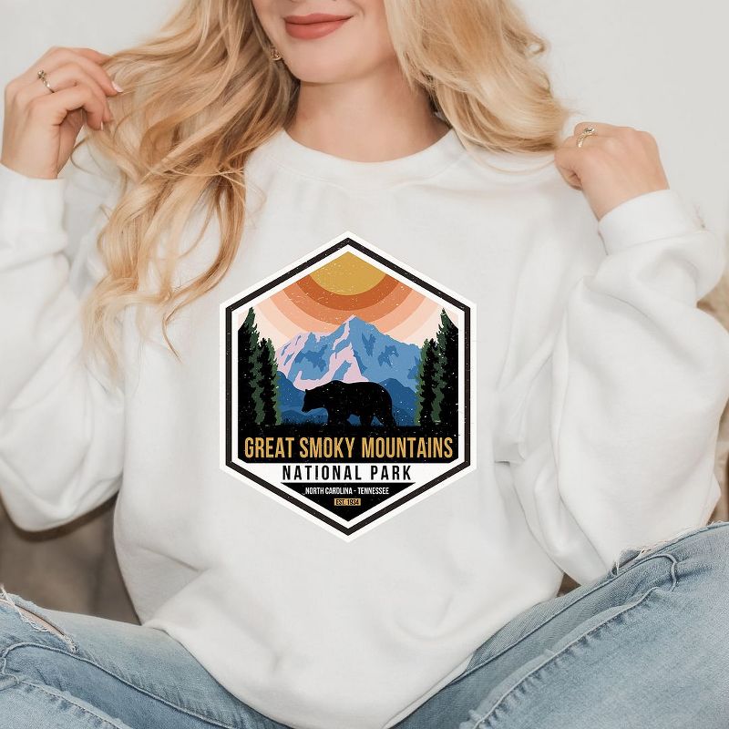 Simply Sage Market Women's Graphic Sweatshirt Great Smoky Mountains National Park Badge, 3 of 5