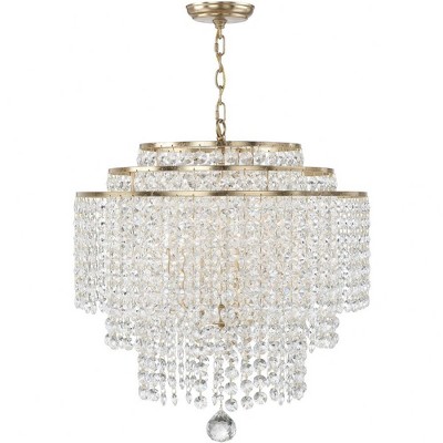 Gabrielle Antique Gold 6-Light Crystal Chandelier