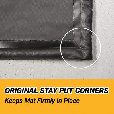 Black PVC Garage Containment Mat with Squeegee, 7.9' x 16'
