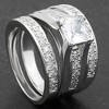 Gail Wedding Ring Set for Women 3pc Engagement Matching Band Ginger Lyne Collection - 3 of 4