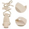 Allegra K Women's Solid Open Toe Lace Up Padded Insole Mid Chunky Heeled Sandals - 3 of 4