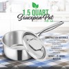 NutriChef 1.5-quart Stainless Steel Stain-Resistant Sauce Pot Kitchen Cookware w/ Satin Interior - 2 of 4
