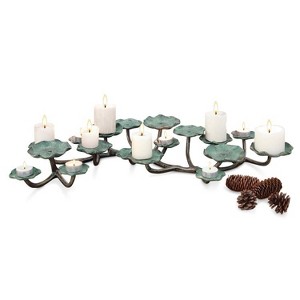 SPI Home Blossom Pillar Candelabra – 3.5" Tall Floral Metal Candle Holder for Centerpieces, Tabletop & Home Decor - 1 of 3