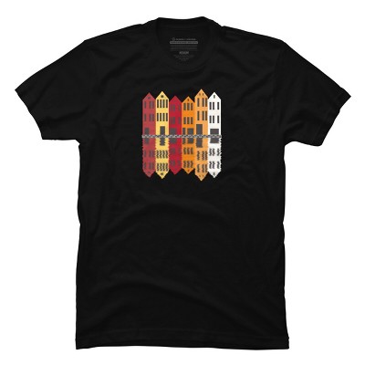 Men's Design By Humans Wooden houses By gegogneto T-Shirt