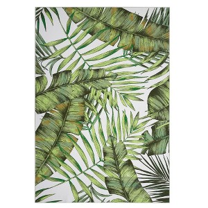 8x10 Area Rug Palm Tree Leaf Washable Area Rug, Non Slip Low Profile, Green - 1 of 4