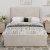 XIYUYEU Queen/King Size Corduroy Upholstered Bed Frame with Vertical Stripe Headboard and High Footboard,No Box Springs Needed - 2 of 4