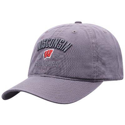 NCAA Wisconsin Badgers Men's Skill Gray Garment Washed Canvas Hat