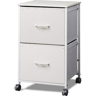 GALAXHERO  2 Drawer Mobile File Cabinet, Rolling Printer Stand, Fabric Vertical Filing Cabinet fits A4 or Letter Size for Home Office