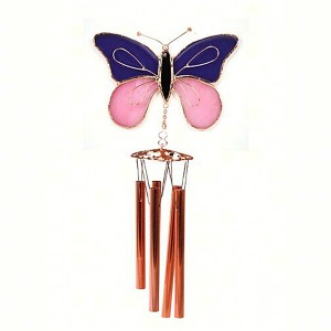 18.0 Inch Butterfly Windchime Stain Glass Yard Decor Bells And Wind Chimes - 1 of 3