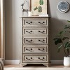 48" Farmhouse 5 Drawers Dresser for Bedroom, Vintage Design Tall Wood Rustic Chest of Drawers for Living Room, Hallway - 2 of 4