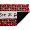 Stupell Industries Let It Snow Red Plaid Printed Outdoor Door Mat, design by Chad Barrett, 18"x30" - 2 of 4