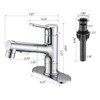 ChicFurnit Bathroom Sink Faucet Pull Out Sprayer Single Handle Faucet with Pop Up Drain for Modern Bathrooms, Silver, 17"*10"*4" - 3 of 4