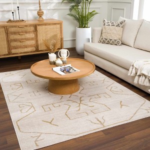 Hauteloom Azzan Cream & Gold Area Rug - 1 of 4