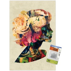 Trends International Floral Portrait of Woman Unframed Wall Poster Prints - 1 of 4