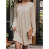 Coolmee Women's Long Sleeve Dress Crew Neck High Waist Tunic Dress - 3 of 4