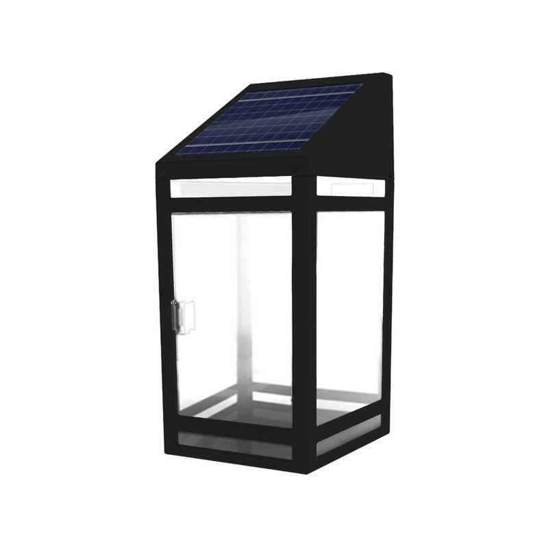 LED Solar Outdoor Wall Panel Lantern with Clear Panel - Techko Maid, 3 of 11