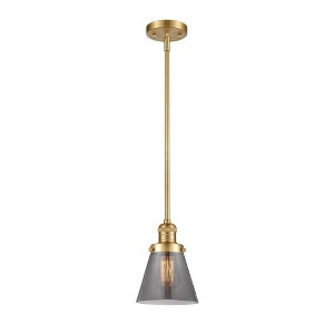 Cone - 1 Light Stem Hung Mini Pendant In Industrial Style-8 Inches Tall and 6 Inches Wide - 1 of 1