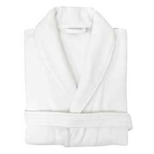 Waffle Terry Solid Bathrobe S/M White - Linum Home, Size: Small/Medium