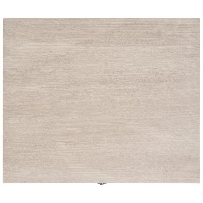 Greige Wood Accent Table with Storage Drawer