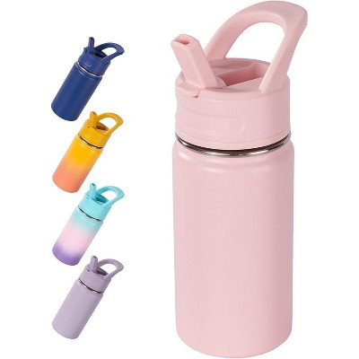 12oz Kids Water Bottle for School, Toddler Water Bottles with Straws, Insulated Water Bottles for Boys&Girls