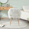 NicBex Accent Chair Faux Fur Modern Lounge Chair Reading Chair Make Up Chair Side Chair Comfy Chair for Living Room, White - 3 of 4