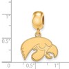Black Bow Jewelry 14k Yellow Gold Plated Sterling Silver Iowa Hawkeyes NCAA Bead Charm - 2 of 3